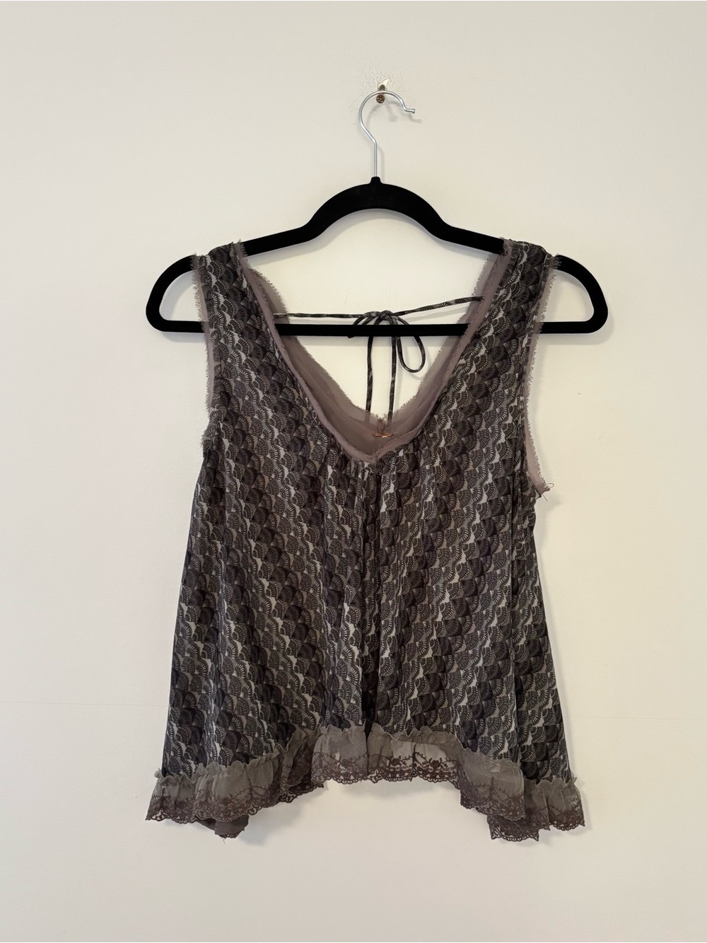 Free People Flutter Fly Lace Tank Top Sleeveless Swing Lace Trim